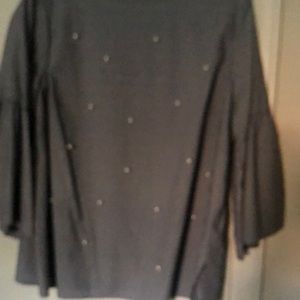 Nice pin stripe w/pearl from blouse